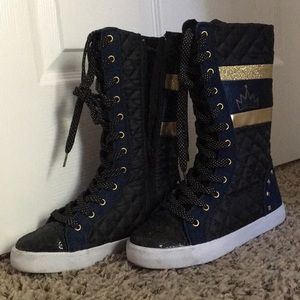 D-Signed Black and Dark Blue Boots